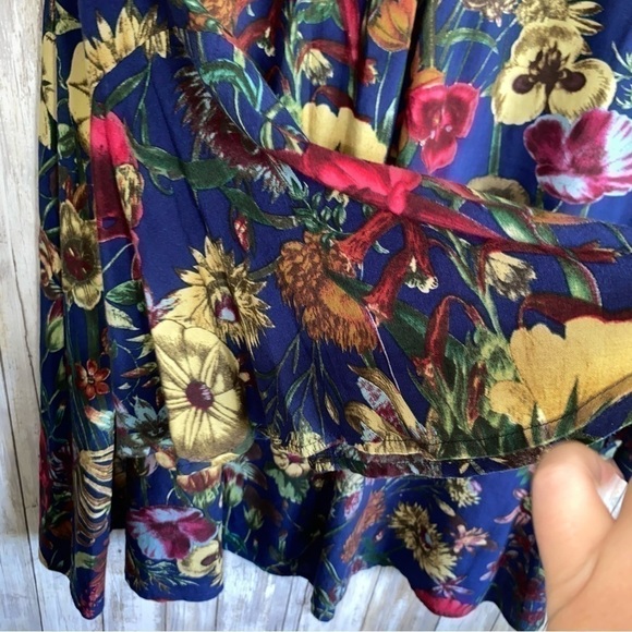 Umgee Navy Floral Bell Sleeve Dress - Picture 4 of 6